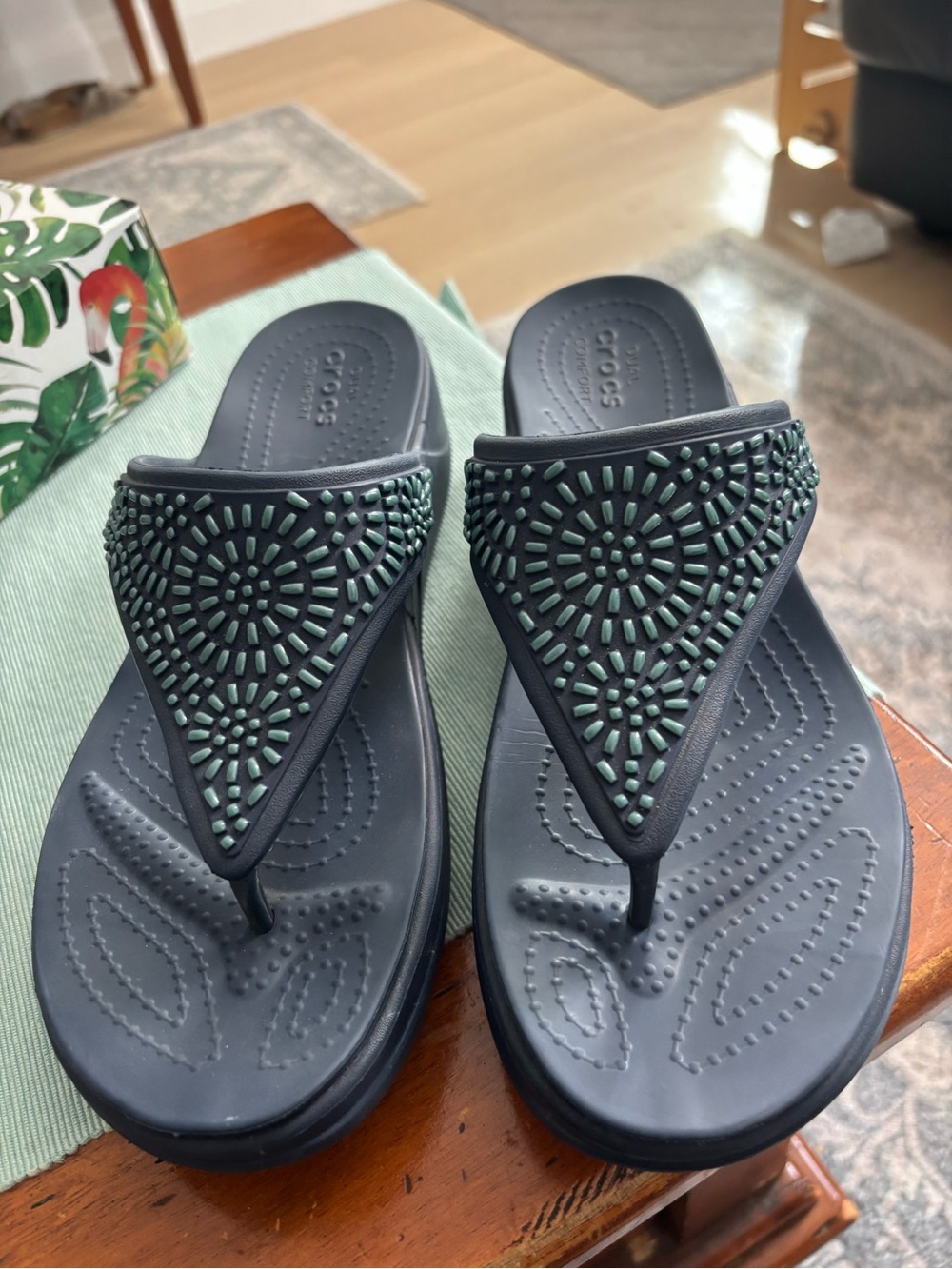 Crocs Monterey Diamante Wedge Flip-Flops